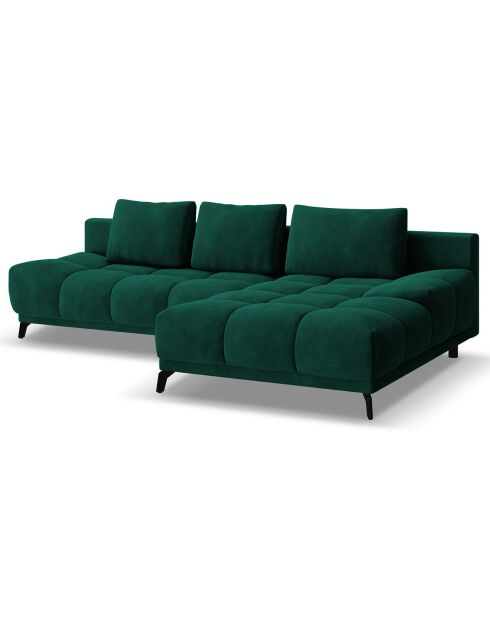 Canapé d'angle Droit Convertible avec Coffre Cirrus 5 Places vert bouteille - 290x182x90 cm